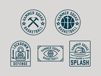 Hammer Squad Basketball badge basketball logo sport