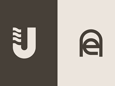 UJ and EA Monograms logo minimalist monograms