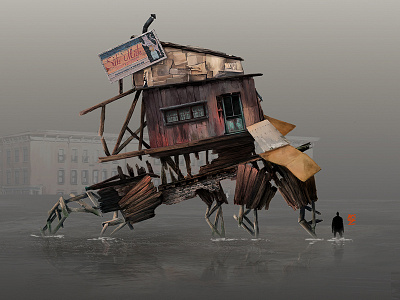 Flood 1937 - Walking House concept art conceptart mech mecha visdev