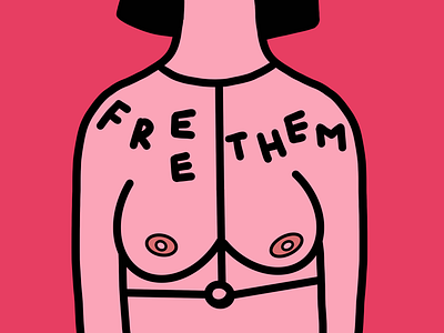 Let them loose! 🍒 cartoon digital art digital illustration feminine feminism feminist flat colors free the nipple girl girl power illustration power social womanhood