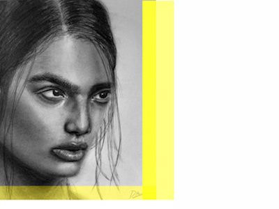 Portrait of a Woman charcoal diversity graphite illustration indian indian model pencil portrait representation women of color