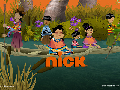 Nickelodeon Native American History animation art canoe indian native american nickelodeon river