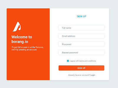 Sign Up UI for borang.io design sign up ui ui element ui pack ux ux designer web website