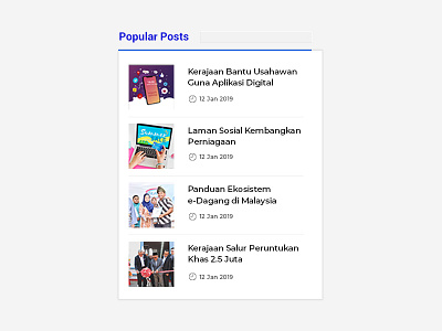 Popular Post UI | PUBN apps screen blog design branding design popular post ui ui element ux designer website