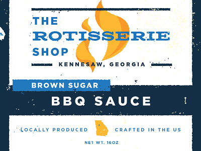 Brown Sugar BBQ Sauce bar-b-que barbecue bbq bbq sauce brown sugar flame food georgia kennesaw label packaging sauce