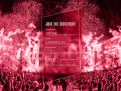Daily UI - 001: Sign Up Form 001 daily daily ui dailyui music festival pink sign up sign up page ui user interface