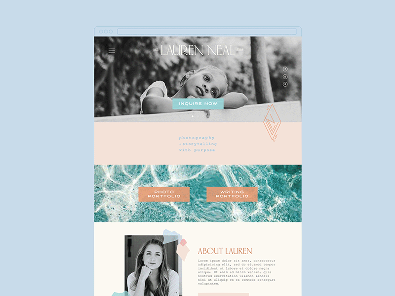 Lauren Neal Website Design branding design logo typography ui web