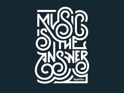 Music is the Answer answer brendan custom lettering m music prince s swirl typography