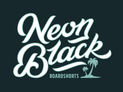 Neon Black Boardshorts