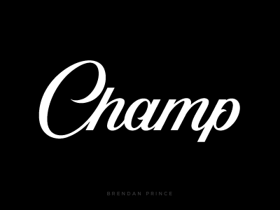 Champ brendan champ lettering logo logotype prince script type typography