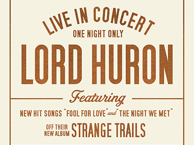Lord Huron brendan concert gig huron lord poster prince retro typography vintage