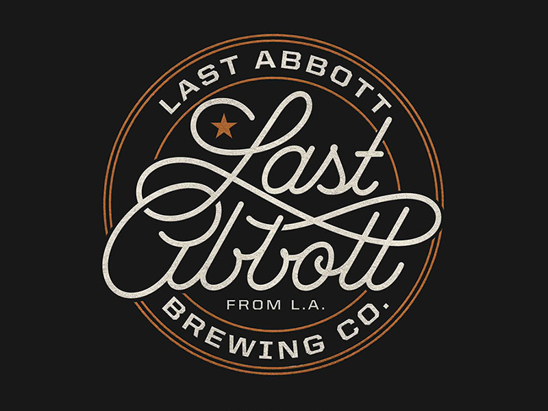 Last Abbott Brewing Company prince brendan typography script crest logo brewery brewing last abbott