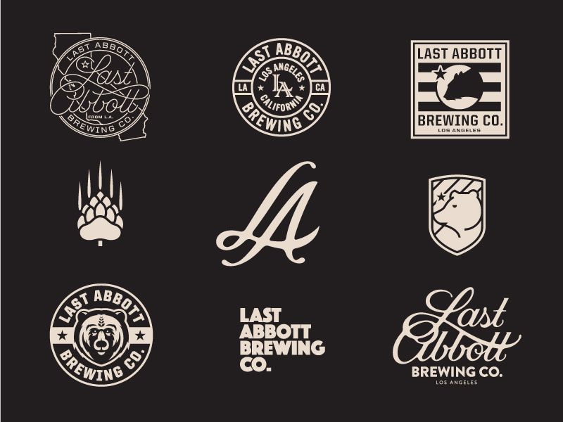 Last Abbott Brewing Co prince brendan branding beer custom typography logo brewery