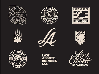 Last Abbott Brewing Co beer branding brendan brewery custom logo prince typography