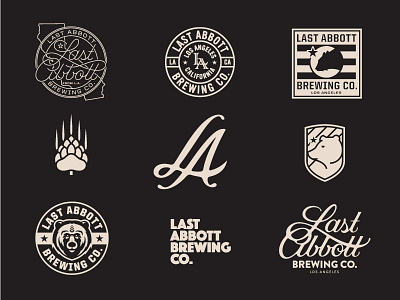 Last Abbott Brewing Co beer branding brendan brewery custom logo prince typography