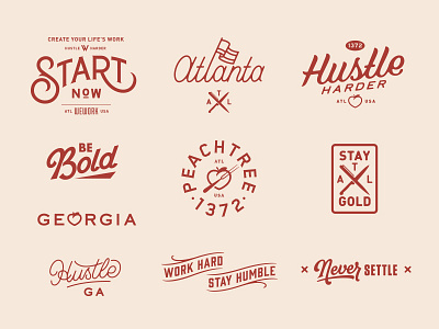 Atlanta atlanta badge brendan lettering prince stamp type typography wework