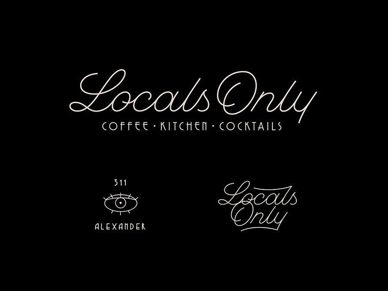 Locals Only prince rochester coffee restaurant bar speakeasy typography type branding logo only locals