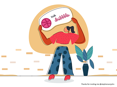 Dribbble debut shot 2d character 2d design 2d illustration cartoon girl girl character hello dribbble illustration