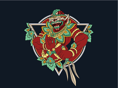 MMA Rushguard with Hanuman illustration. Monkey Warrior