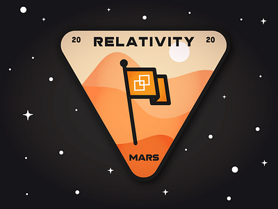 Relativity Mars Badge 2020 art badge badge design design flag icon illustraion illustrator logo logo design orange space stars texture