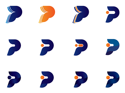 Processing Logo Exploration 2.0 art blue brand identity branding design exploration gradient icon icons identity letter logo logo design logotype negative space orange p processing typography update