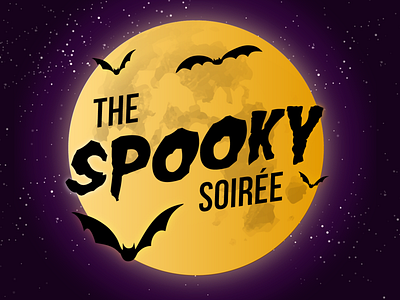 The Spooky Soirée art bats branding creative suite design halloween halloween party illustration illustrator logo moon party spooky typography