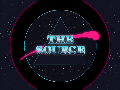 The Source - V2 80s 80s style blue bright circle design illustration letters logo neon pink retro source file space space art stars throwback triangle turquoise typography