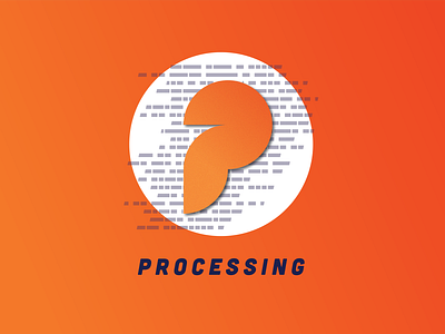 Processing Logo branding colortheory confidence design e discovery energy future icon illustration illustrator logo orange processing symbol technology typography ui ux