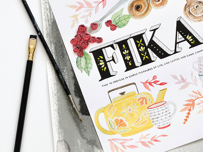 Fika | Illustration design typography painting illustration