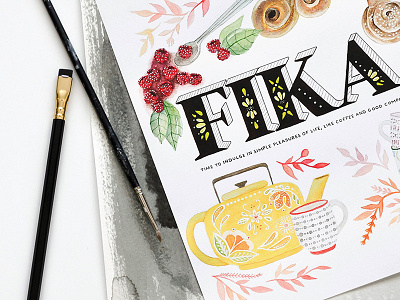 Fika | Illustration design illustration painting typography