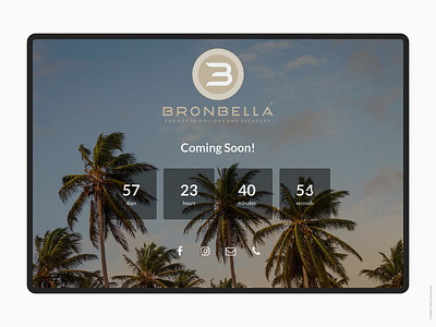 Bronbella.com Landing Page countdown landing landing page palm trees resorts timer website wordpress