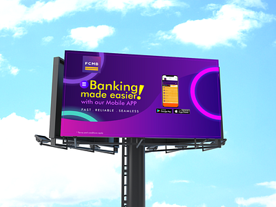 Fcmb Mobile Banking Billboard Mockup Concept animation branding design icon illustration illustrator lettering mockup typography ui ux vector website