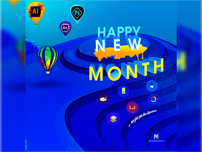 Happy New Month ,August animation art branding design icon illustration illustrator logo mockup ui vector website