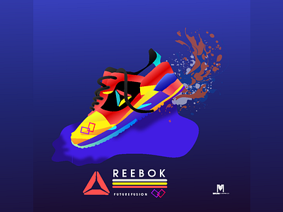 Reebok Future Fusion Shoe Mockup animation brand branding design identity illustration illustrator logo mockup shoe vector web