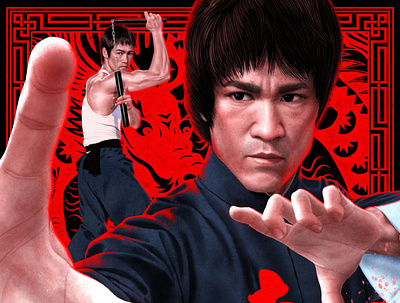 Bruce Lee officially licensed poster alternative movie poster bruce lee illustration key art poster poster design