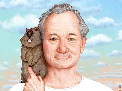 Bill Murray bill murray groundhog illustration likeness portrait