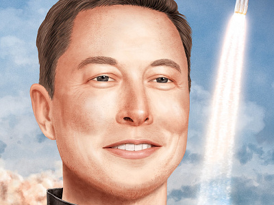 Elon Musk - SpaceX editorial illustration