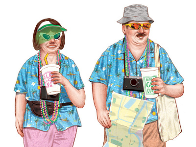 The Tourists - New Orleans Magazine editorial illustration new orleans