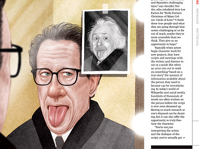 GEOFFREY RUSH PLAYS EINSTEIN - VARIETY editorial illustration