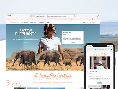Ivory Ella Landing Page above the fold microinteraction user interaction ux design ux designer