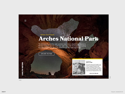 Arches National Park above the fold design product design ui design user interaction ux design ux designer