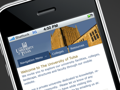 The University of Tulsa Mobile Concept 1 apple concept iphone mobile tu university of tulsa utulsa