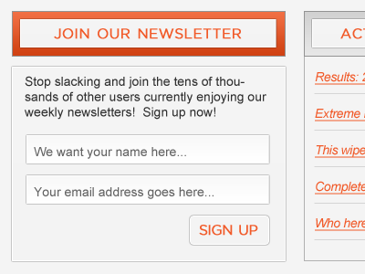 Newsletter Signup Snap crique feedback newsletter shot signup subscribe