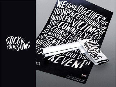 Stick To Your Guns awareness campaign design gun violence origami poster typography