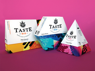 Taste Bud brand cannabis color design flavor logo packaging pattern