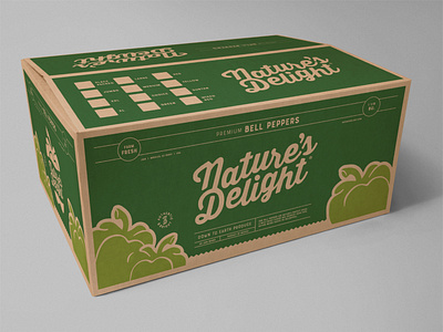 Nature's Delight brand design farm fruit illustration logo organic packaging peppers vegetables