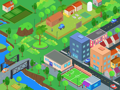 Isometric city illustration isometric vector