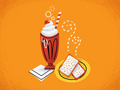 Food things dc food illustration illustrator milkshake orange photoshop pop tarts retro teds bulletin texture vectors