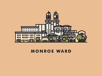 Monroe Ward downtown illustration jefferson monroe ward neighborhoods of richmond richmond rva va virginia
