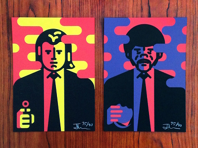 PF / updated illustration jules justin tran prints pulp fiction silkscreen tarantino vincent